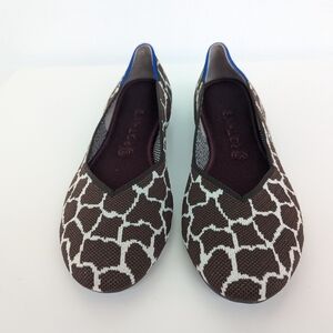 Rothy's Brown and White Patterned Flats